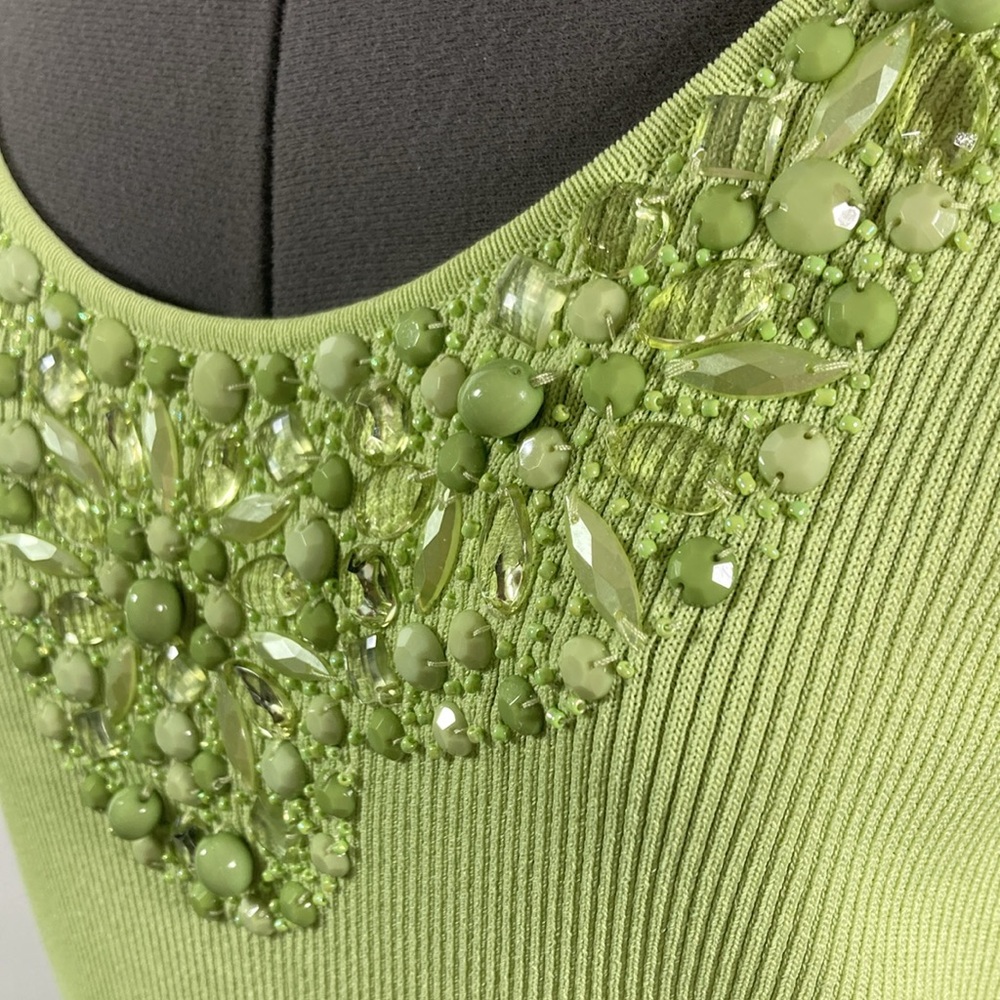 Ruby Rd. Light Weight Jacket Size 18 Mint Button Pockets w Embellished Tank Top - Picture 10 of 12